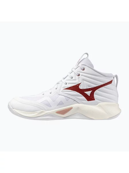 Кросівки волейбольні Mizuno Wave Momentum Pro Mid white/rose elegance/lava falls білі