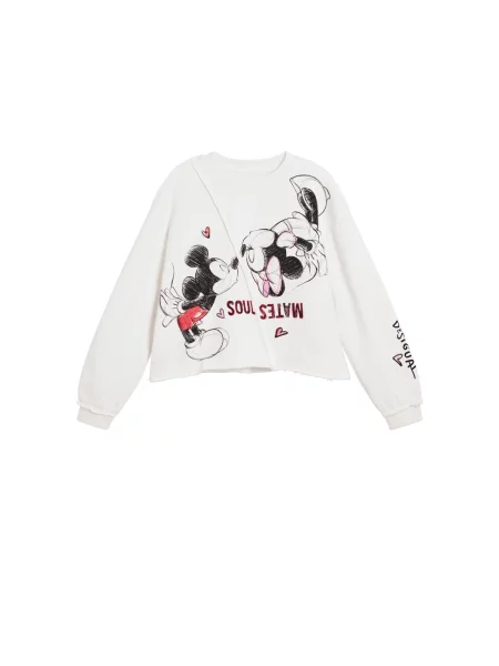 Desigual Μπλούζα φούτερ Mickey Mouse™ Kiss μαύρο λευκό
