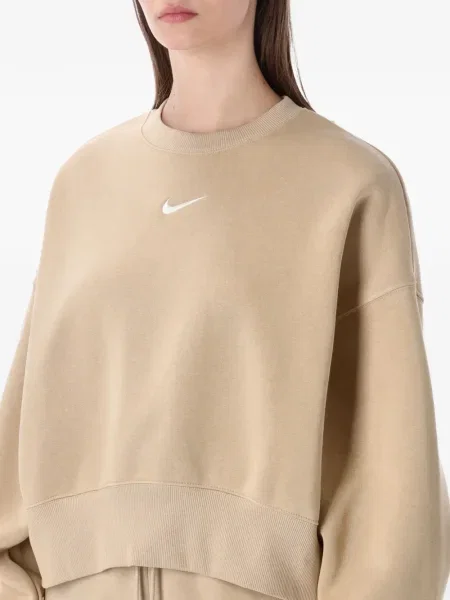 Hanorac cu glugă Nike cu decolteu rotund cu autograf de jumătate de fermoar roz
