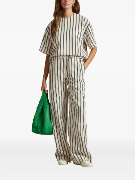 Szerokie polo Polo Ralph Lauren z przetarciami w paski czarne