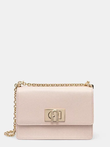 Kožená kabelka Furla růžová