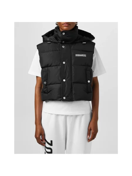 Kamizelka Dsquared2 bez rękawów z logo czarna