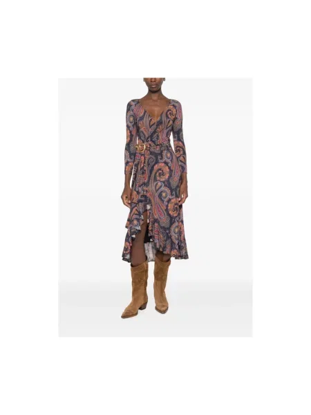 Sukienka midi Etro z wzorem paisley