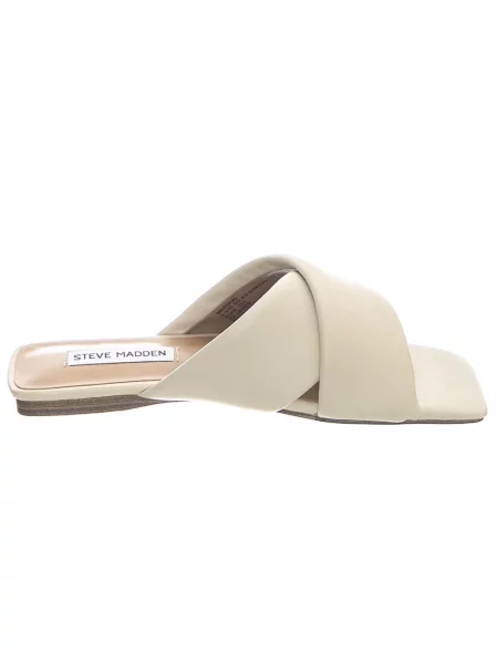 Klapki Steve Madden skórzane beżowe