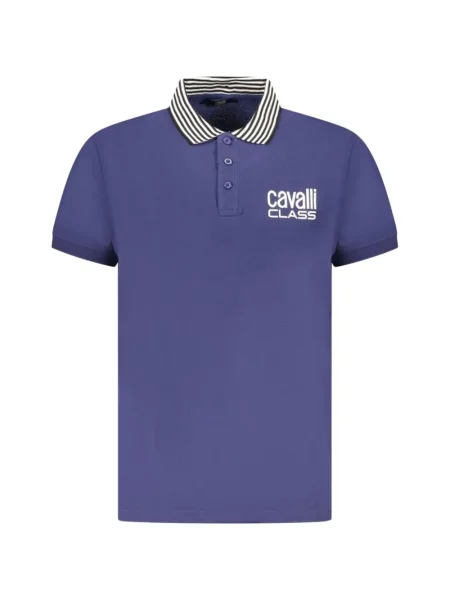 Gulerat tricou polo Cavalli Class cu dungi violet