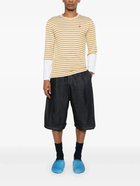 Tricou Comme Des Garcons Play cu motiv cu inimi galben