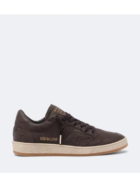 Usnjene superge Golden Goose Ball Star rjava