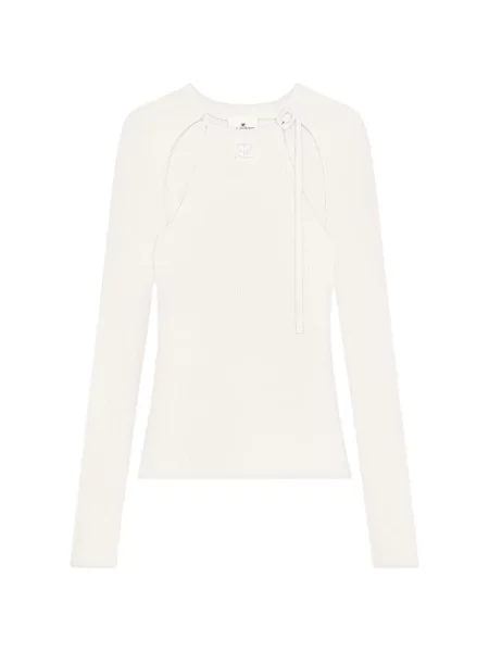 Tricou Courreges lung alb