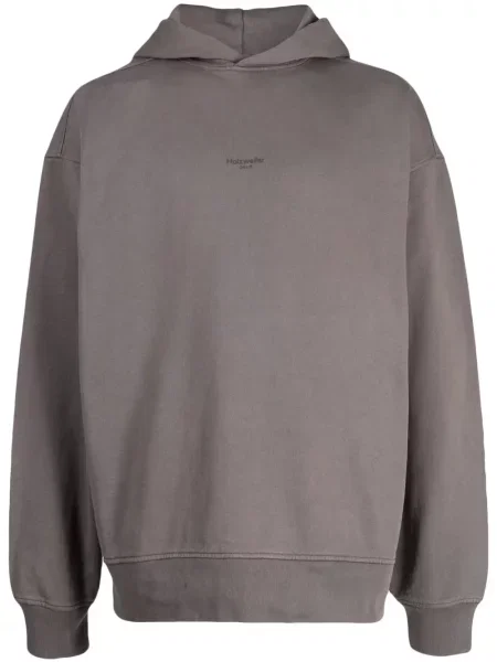 Recyklovaný mikina s kapucí Holzweiler s potiskem šedá