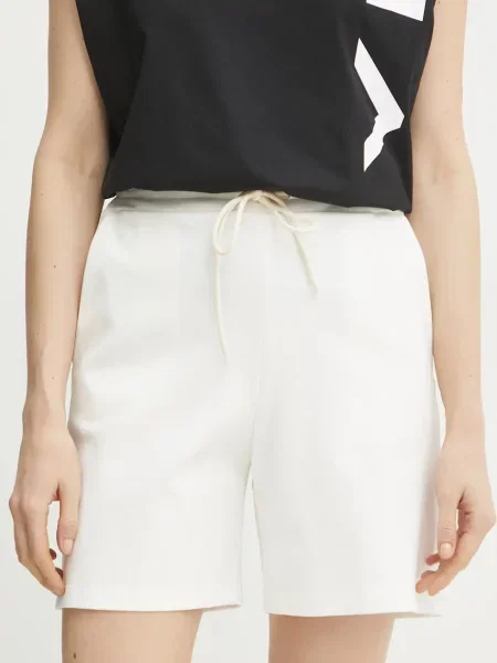 Liviana Conti pantaloni scurti femei neted high waist alb