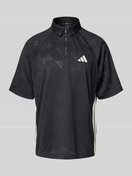 Koszulka polo o kroju regular fit z zamkiem błyskawicznym Adidas Sportswear czarne