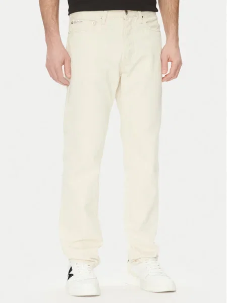 Calvin Klein Jeans Blugi Straight Fit alb