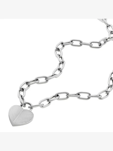 Колие Fossil сребристо