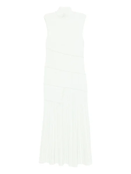 Плисирана костюм макси рокля Proenza Schouler бяло