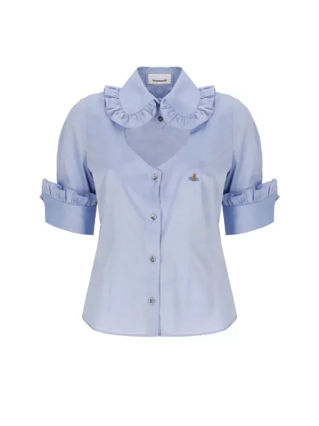 Koszula Vivienne Westwood z falbankami niebieska