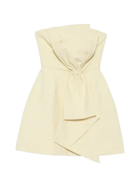 Rochie mini Leen Mougrhabi cu funde fără bretele galben