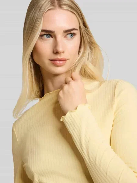 Bluzka z długim rękawem z detalami ze zrolowanym brzegiem Tom Tailor Denim