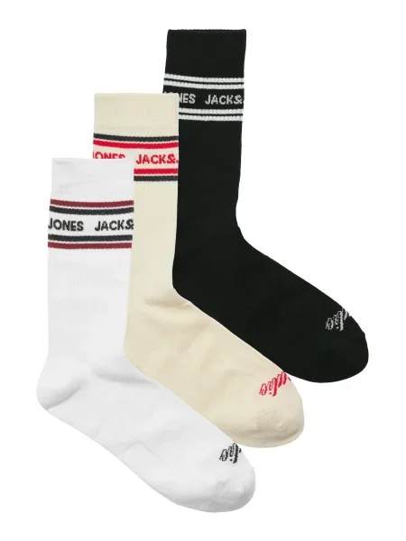 JACK & JONES Șosete JACLANDON roșu / negru lână alb
