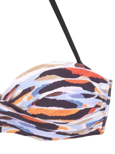 LASCANA Bikiny dymovo modrá / gaštanová / oranžová čierna