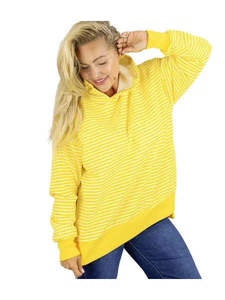 Prugasta majica s kapuljačom Pri bijela