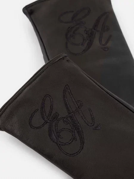 Кожаные перчатки Emporio Armani черные