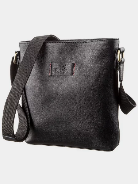Кожаная сумка через плечо Shvigel черная