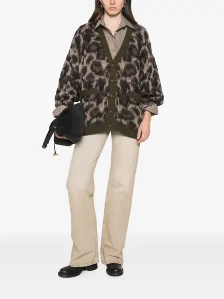 Cardigan R13 cu model leopard maro