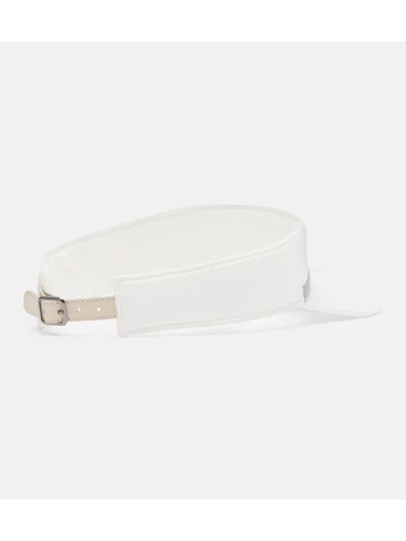 Șapcă Brunello Cucinelli din piele alb