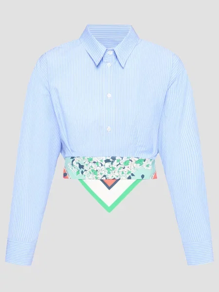 Рубашка Moschino в полоску голубая