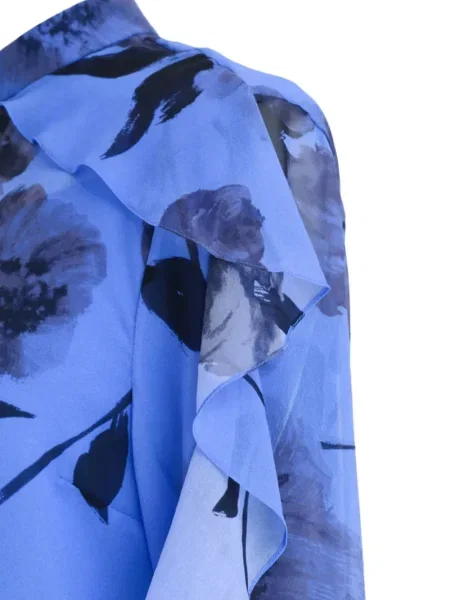 Cămașă Erdem cu model floral cu imagine albastru