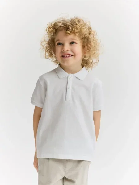 Reserved Tricou polo alb