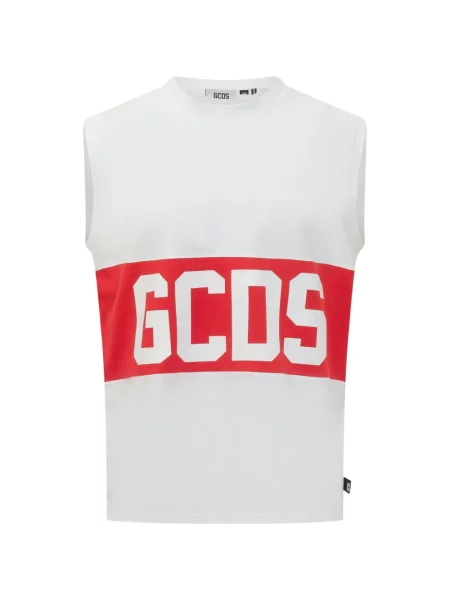 Tricou Gcds fără mâneci cu autograf alb
