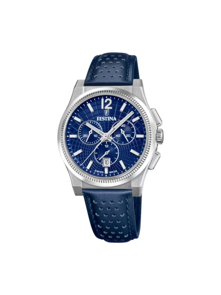 FESTINA Analogové hodinky Chronograph Rivé Swiss Made' modrá