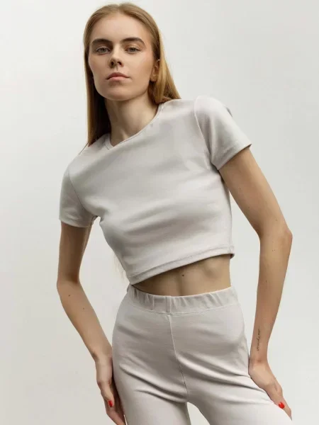 Топ HARVEST світло-сірий бавовна/еластан сірий
