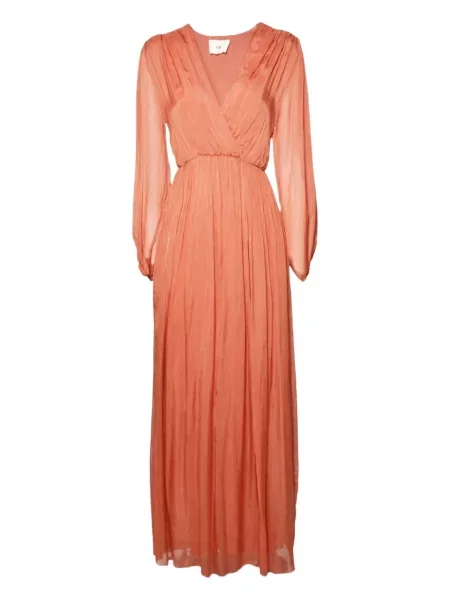 Rochie maxi Solotre cu decolteu în V lungă de costum roșu