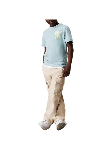 Tricou copii Calvin Klein Jeans verde
