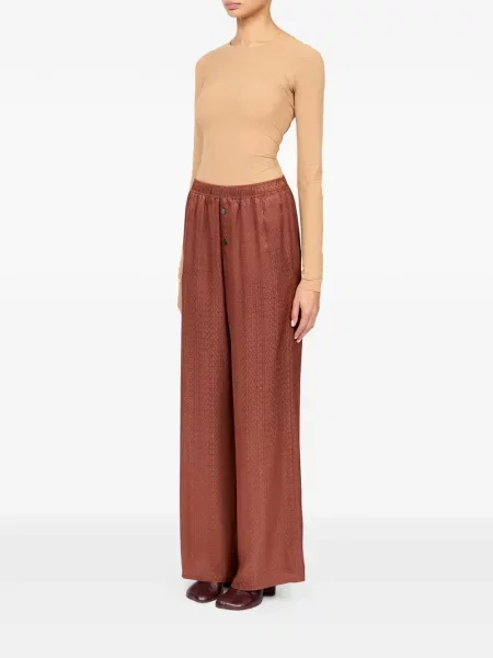 Pantaloni Mm6 Maison Margiela din jacard maro