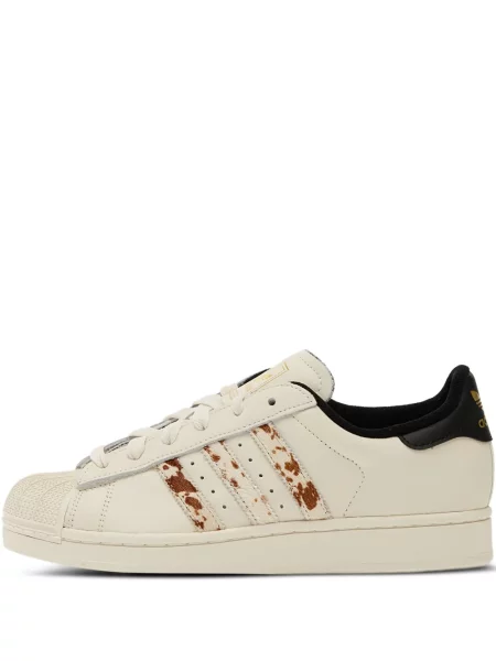 Květinové semišové tenisky Adidas Superstar černé
