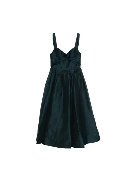 Sukienka midi Zimmermann drapowana do kolan garniturowa zielona