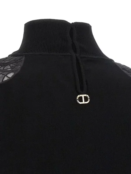 Pulover Twinset din dantelă negru