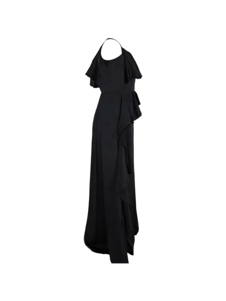 Rochie maxi Temperley London cu volane de costum negru