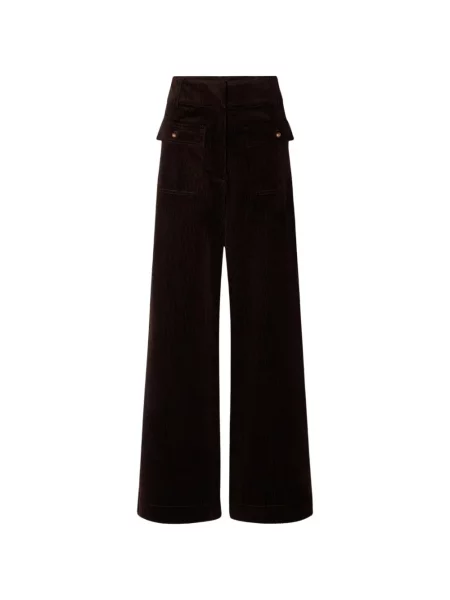 Pantaloni Sessun de catifea cord maro