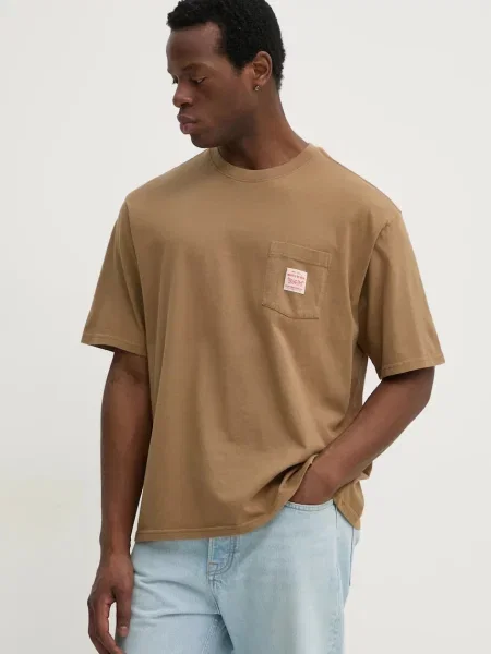 Тениска Levi's с изчистен дизайн кафяво