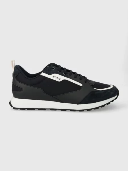 HUGO Sneakers Icelin_Runn_nypu A_N cu adaos de piele albastru