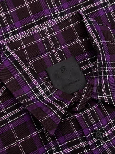 Cămașă Givenchy în carouri cu imagine violet