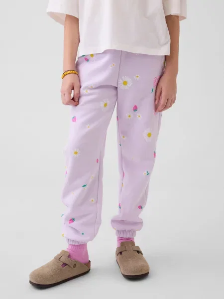 Pantaloni sport copii Gap alb