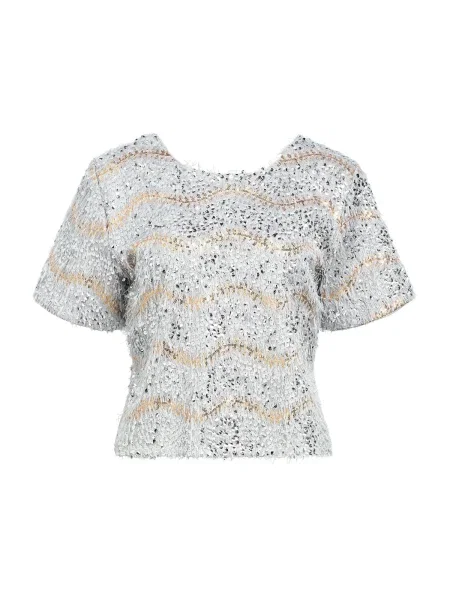 OBJECT Tricou DANA auriu / argintiu gri