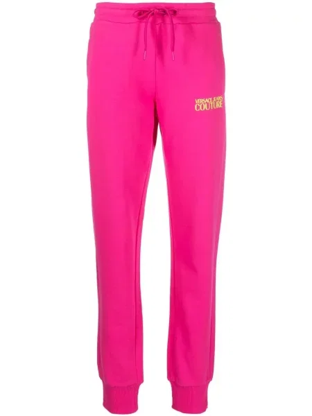 Pantaloni Versace Jeans Couture cu imagine roz