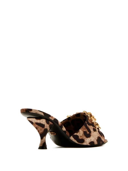 Sandale Dolce & Gabbana cu model leopard maro