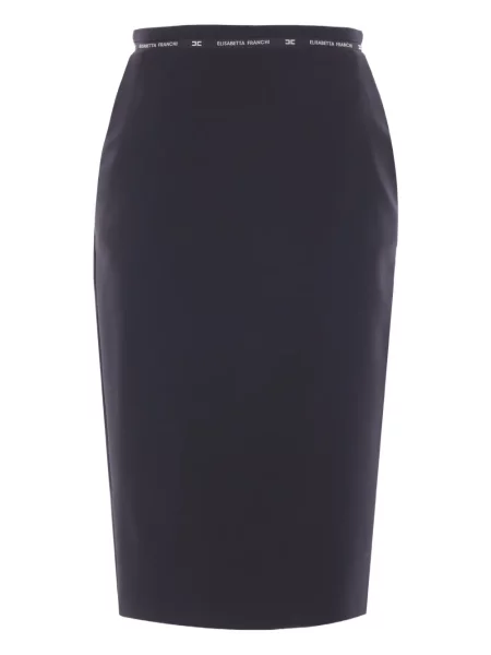 Fustă midi Elisabetta Franchi până la genunchi negru